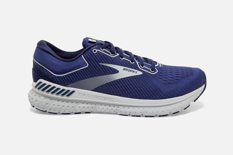 Brooks Israel Transcend 7 Road Running Shoes Mens - Navy/Silver - WDJ-041562